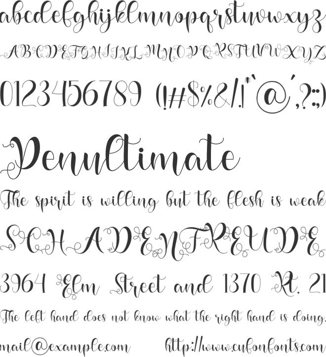 Vaylina font preview
