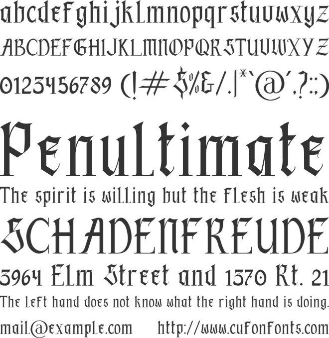 Blackbook font preview