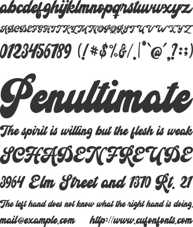 The Artmars Script font preview