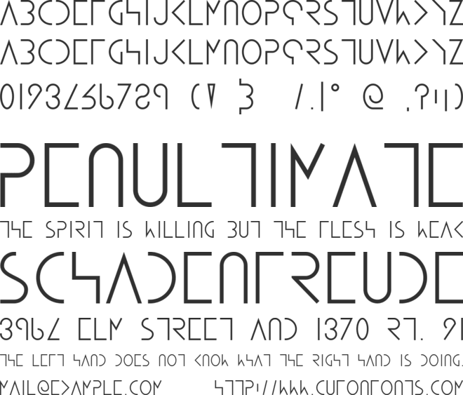 AVA font preview