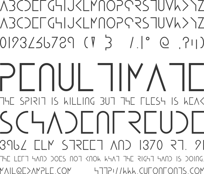 AVA font preview