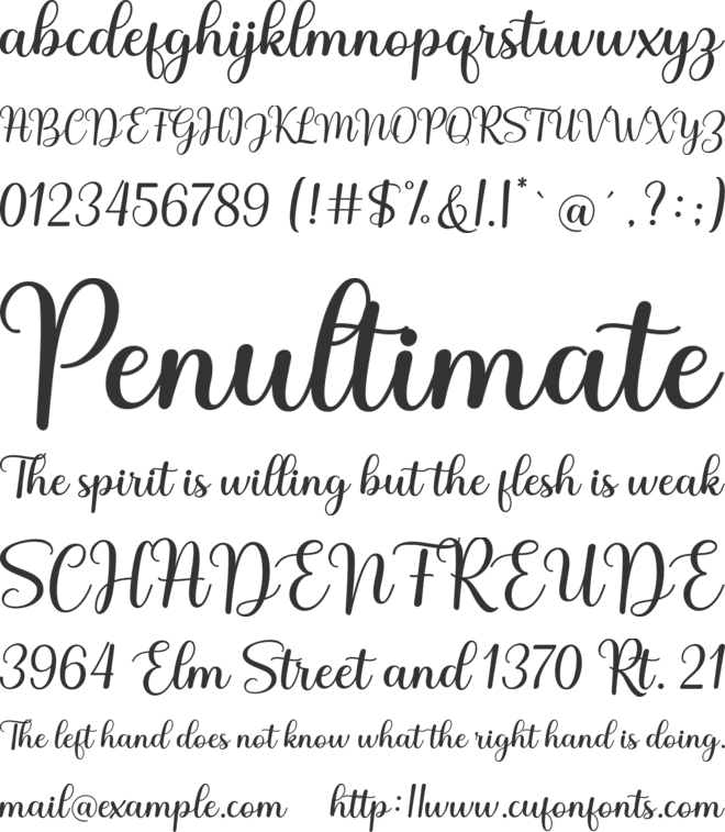 Lovely Nathalie Script font preview