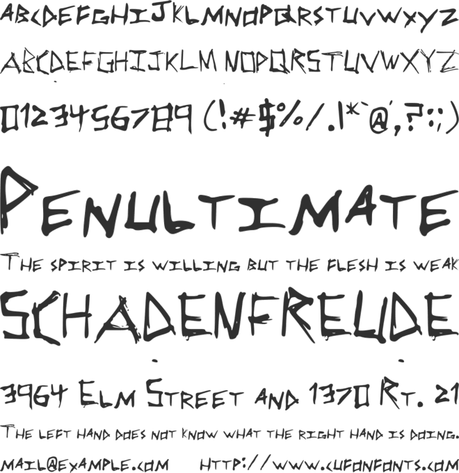 Scribble font preview