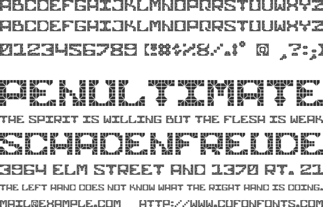 Knight Tiles Display font preview