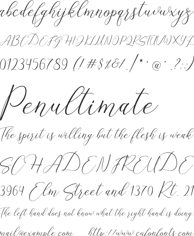Sandria Script font preview