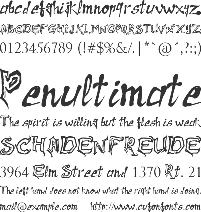 Raslani Messenger font preview