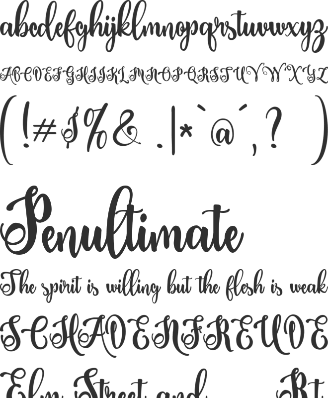 Virathers shine font preview