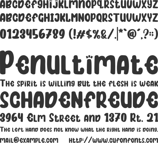 Bubblekids font preview