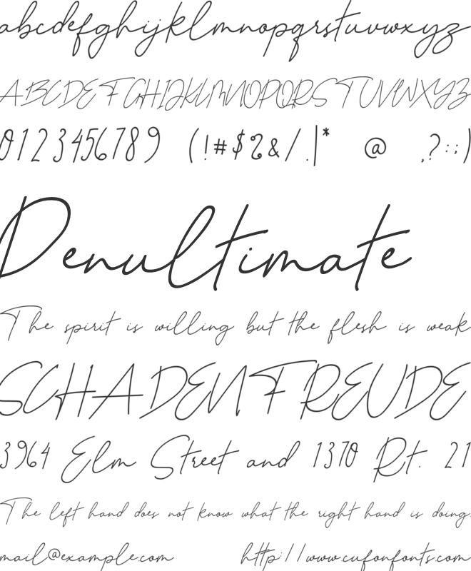 Autobiography font preview