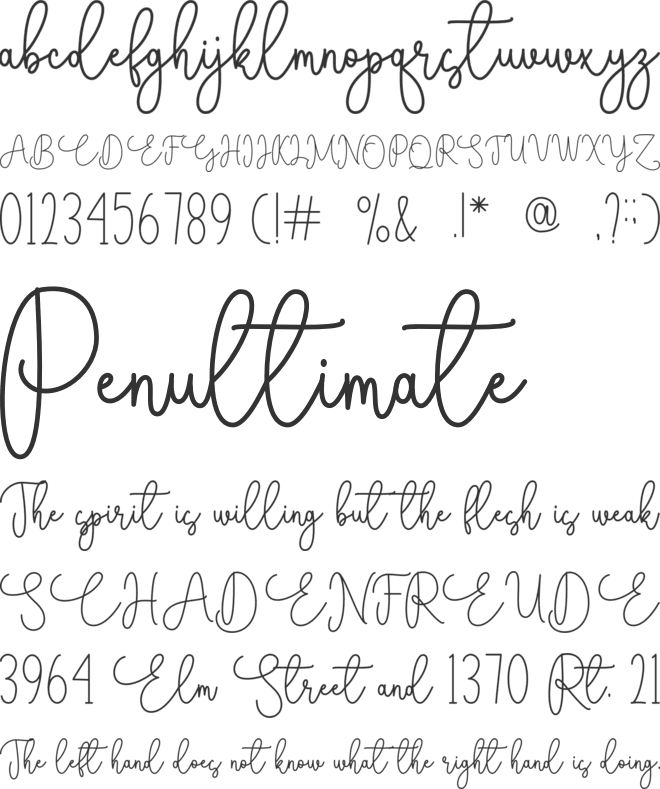 Loveyou Monoline font preview
