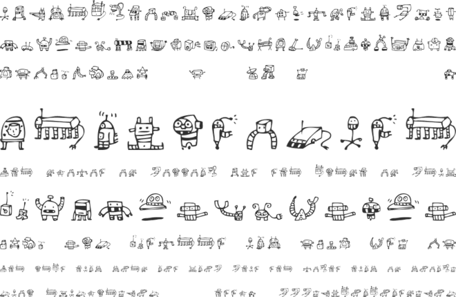 Alphabots font preview