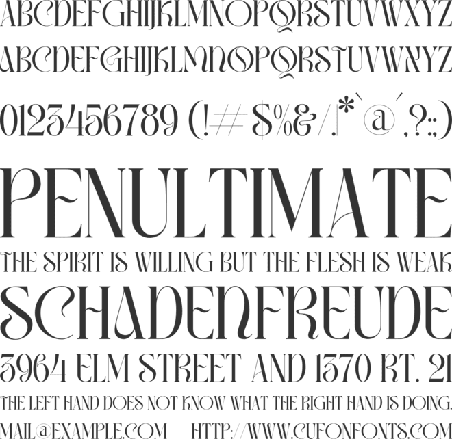 GLAMORA font preview