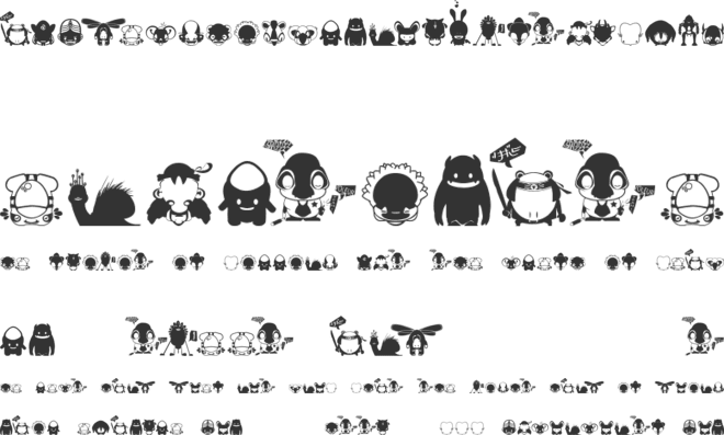 Pictoserie 4 font preview