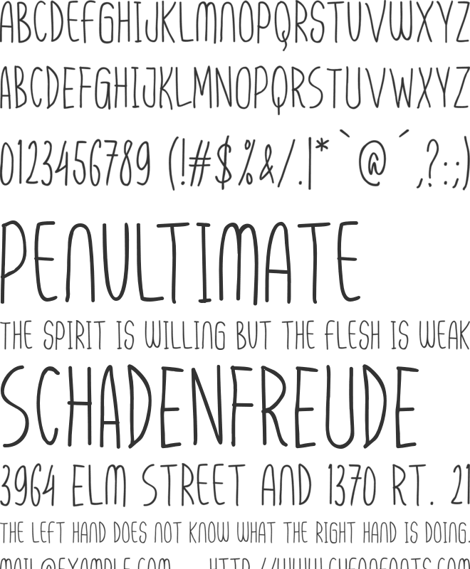 Skinnytoon font preview