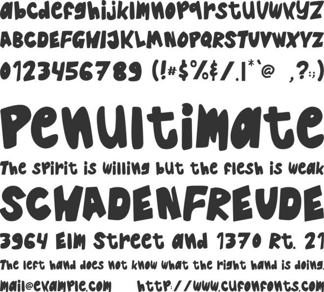 Chizcake font preview