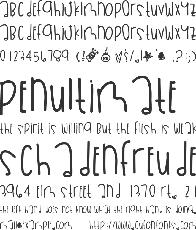 BananasInPajamas font preview