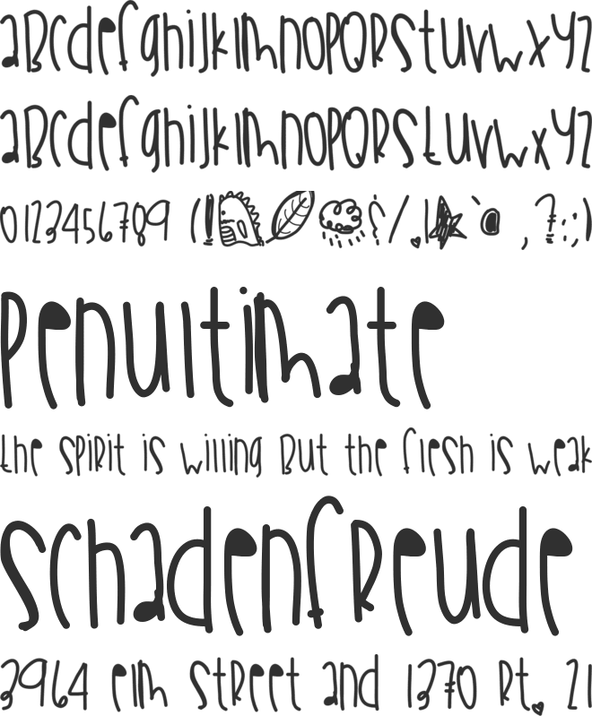 WildThingsZoo font preview