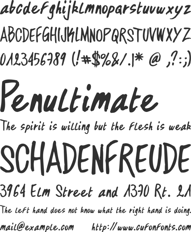 DIRTY HAND OF CRE font preview