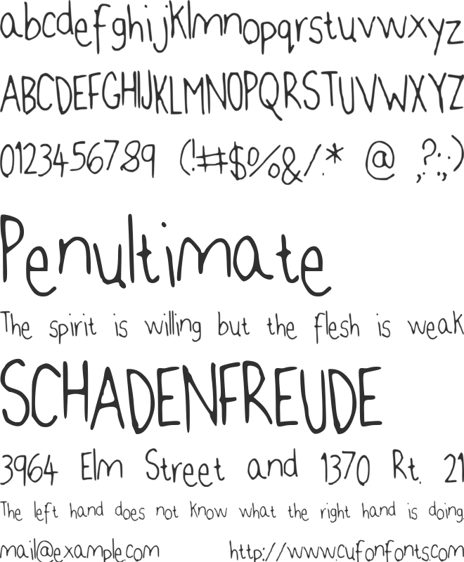 Jenns Handwriting font preview