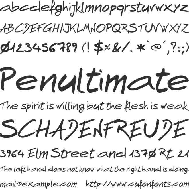 AndNow Hand font preview