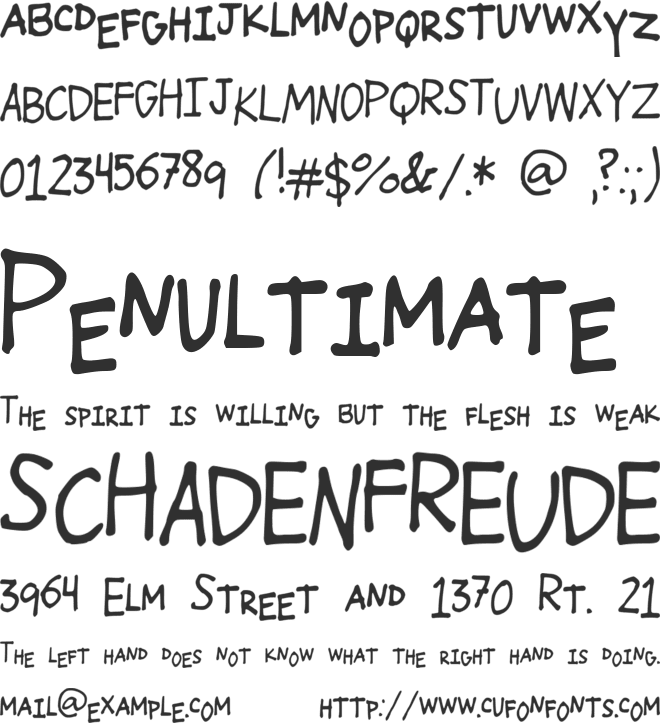 Wildfire font preview