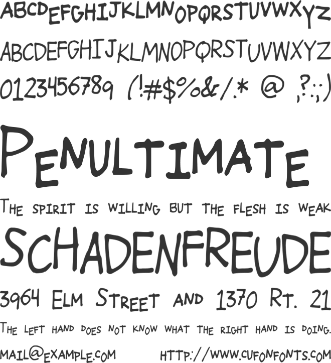 Wildfire font preview