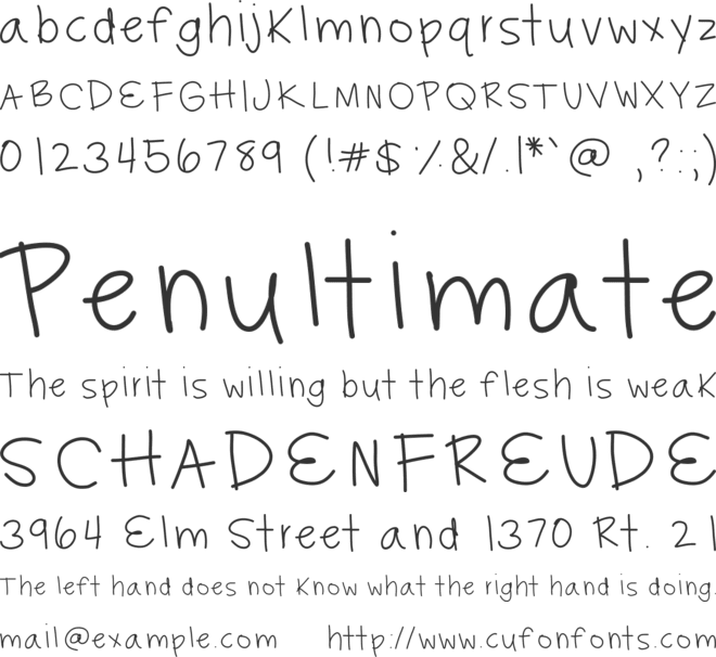 HayleysFont font preview