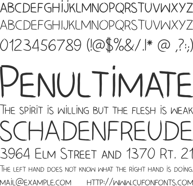 HAND_LEFT_CRE font preview