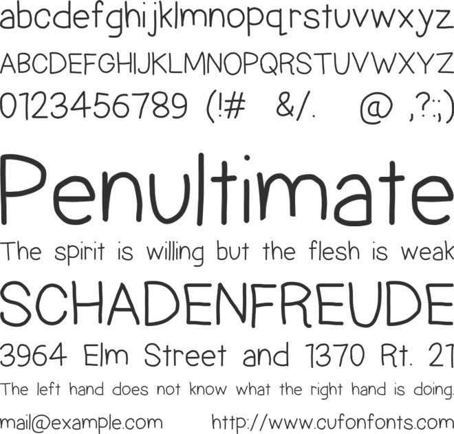 Hand Power font preview