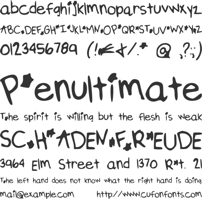 DreamOnAStar font preview