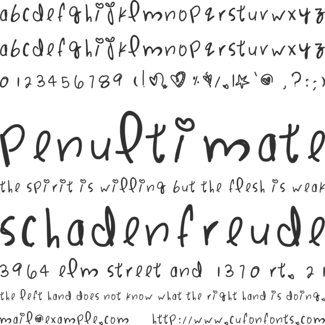 PunchDrunkLove font preview