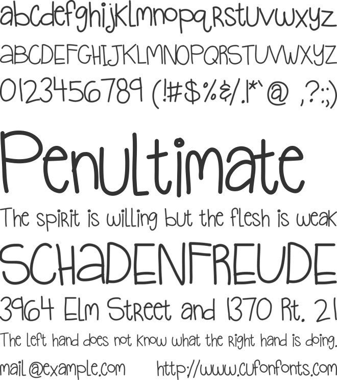 KBQuietStories font preview