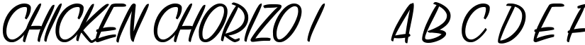 CHICKEN CHORIZO Italic font