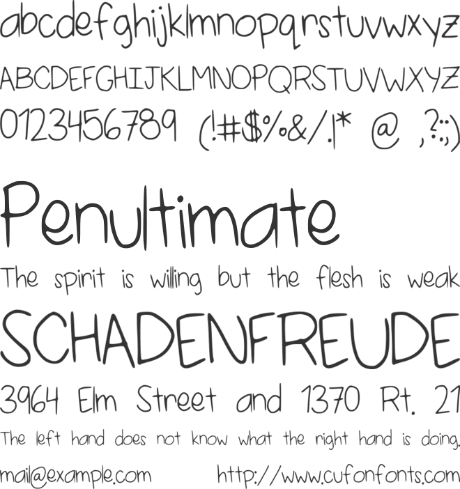 SelenasHandwriting font preview
