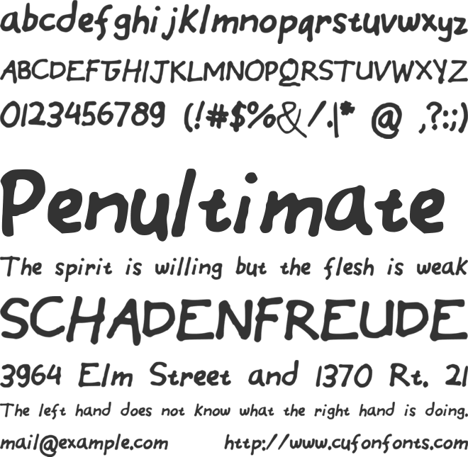 EinfachByCindyyo font preview