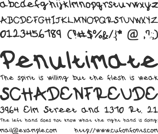 SunnySpring font preview