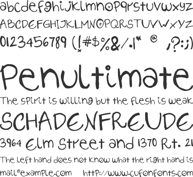 LilithScript font preview