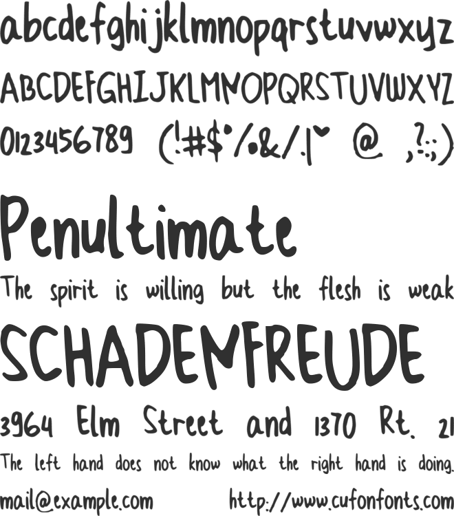 CindyyoSkinny font preview