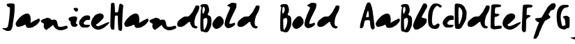 JaniceHandBold Bold font