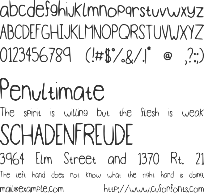 Pudding font preview