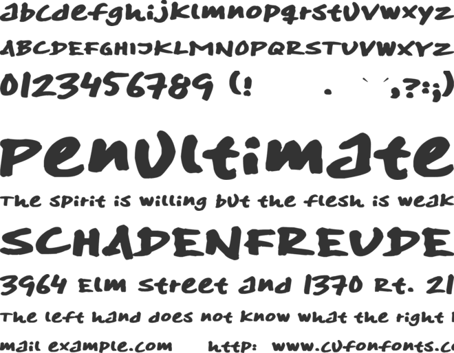 SkitserMarker font preview