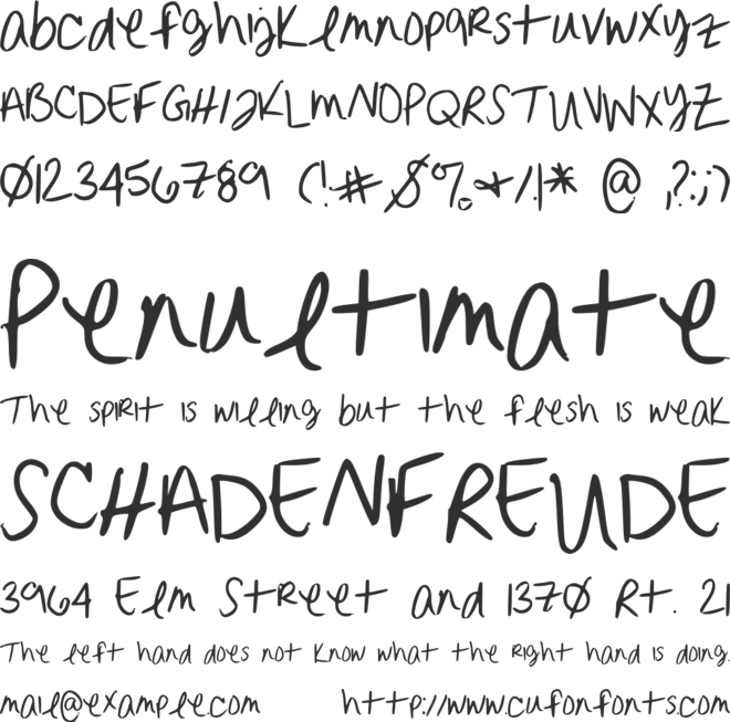 ErinnHandwriting font preview
