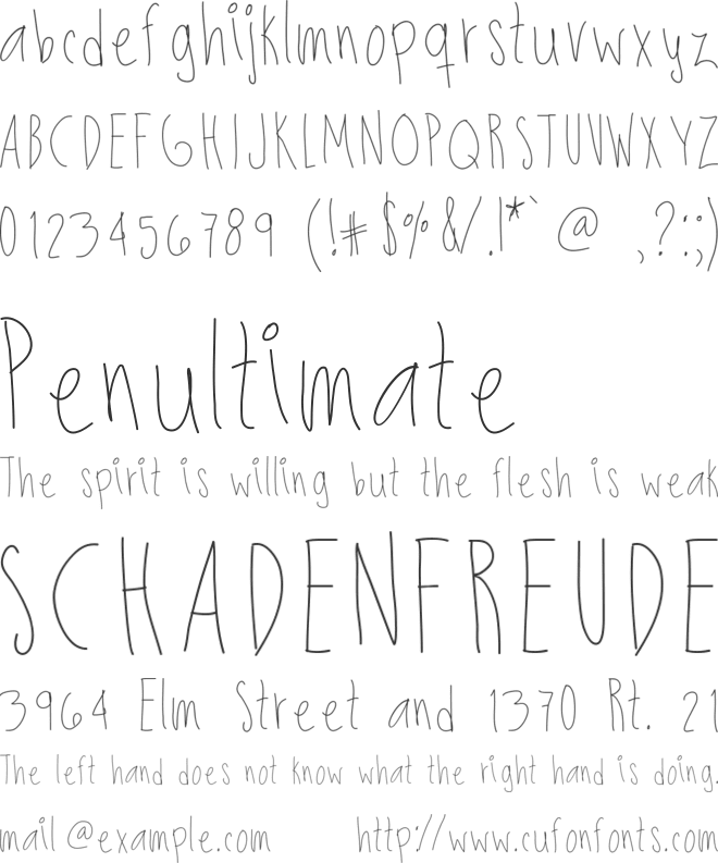 SkinnyBitch font preview