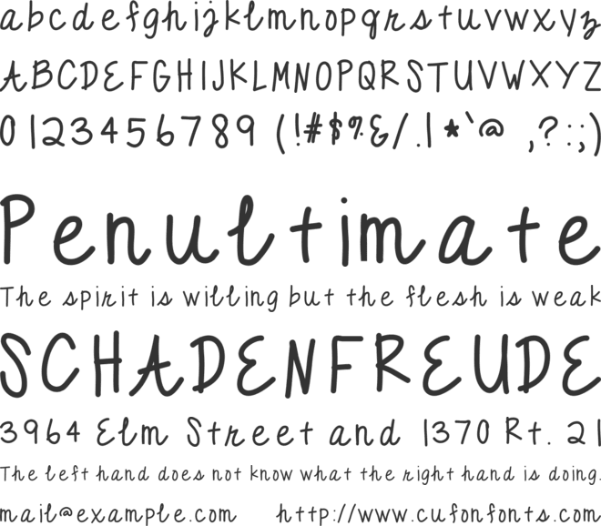 Purplelace font preview