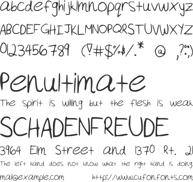 Akeylah__s_Handwriting font preview