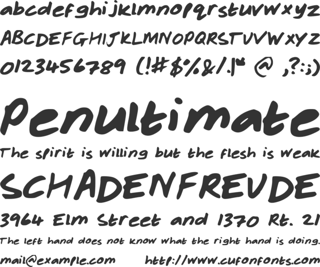 Rachelhand font preview