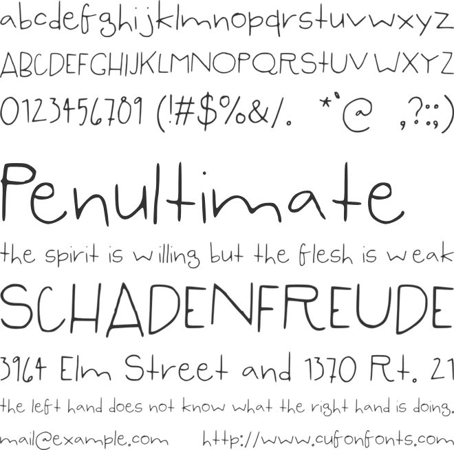 Syzygy Hand font preview