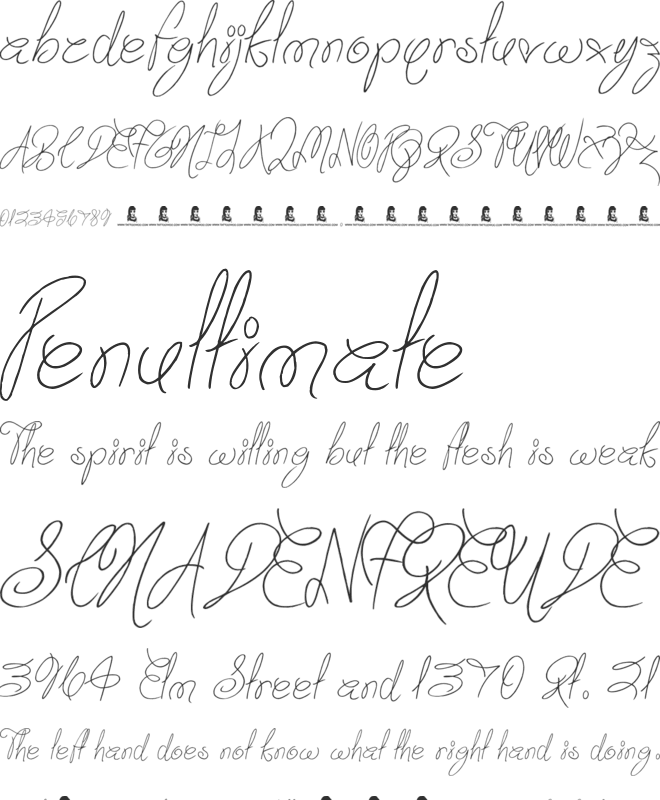 Truly Yours font preview