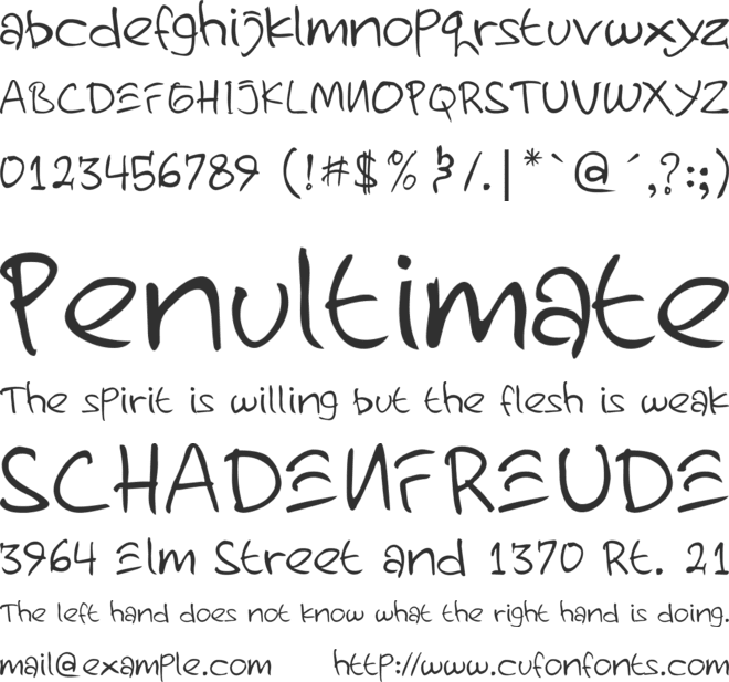 handzpyd-demo font preview