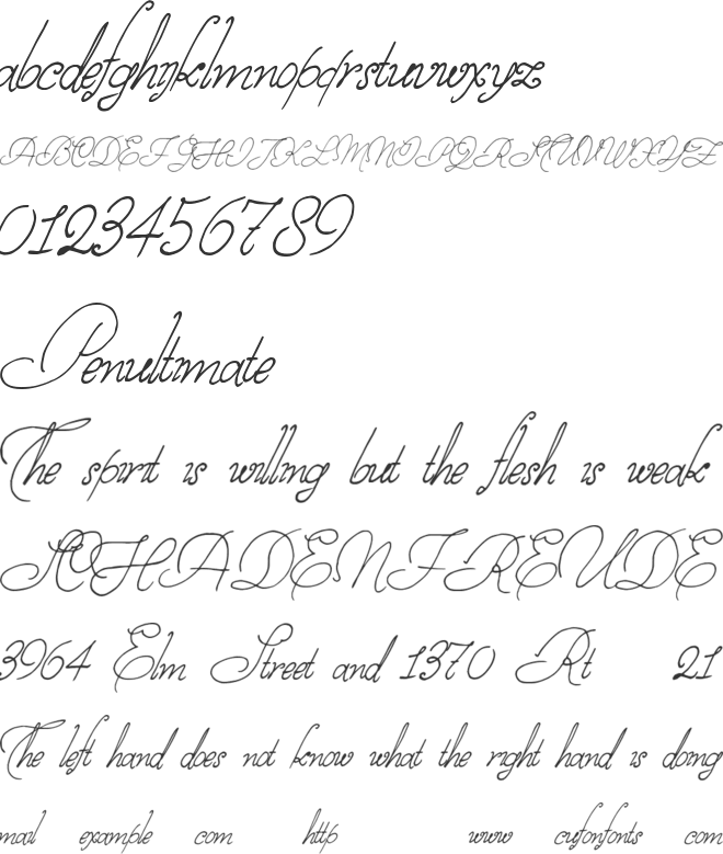 StampedEnvelopes font preview